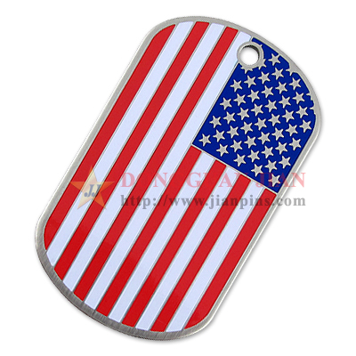 USA flag dog tags